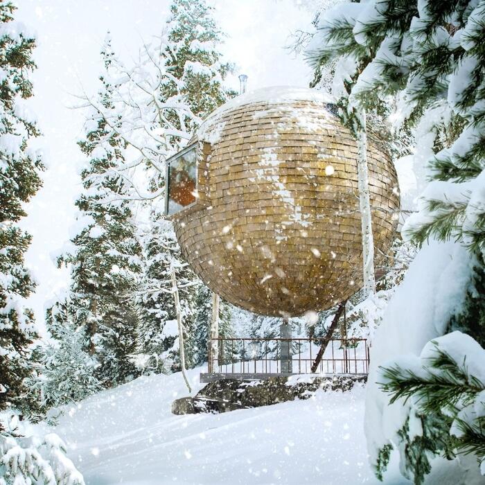 Cabin in the snow