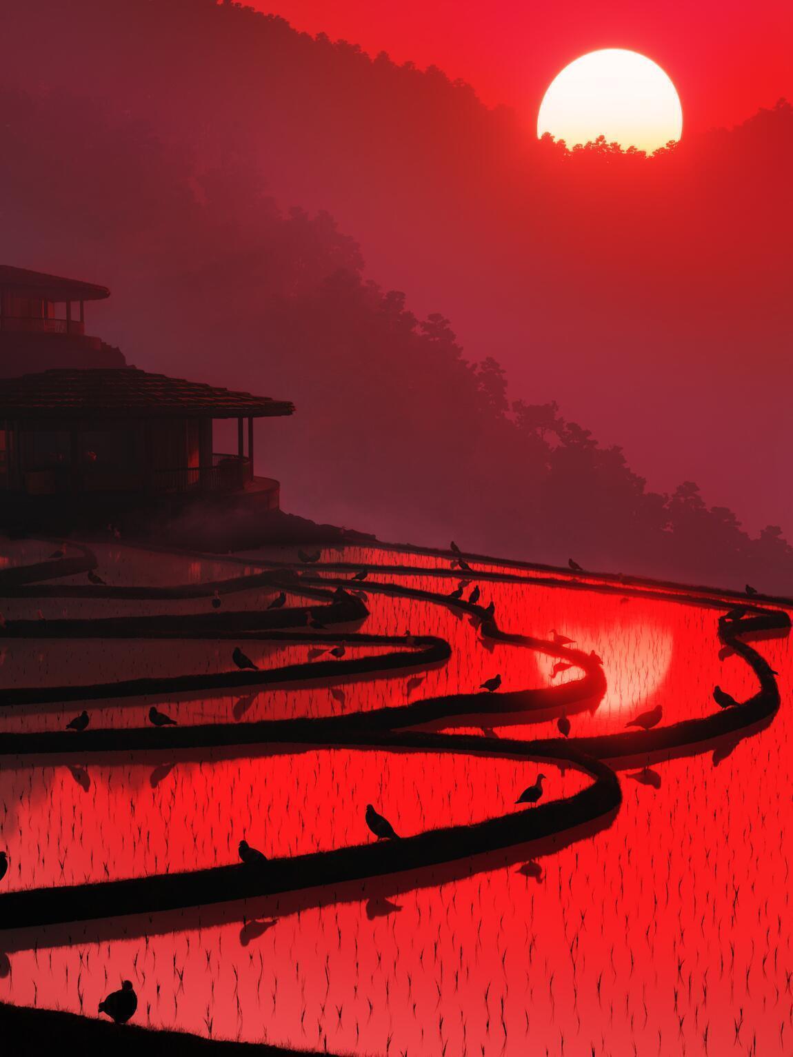 Ricefields – architectural 3D visualization project featured on CGAward