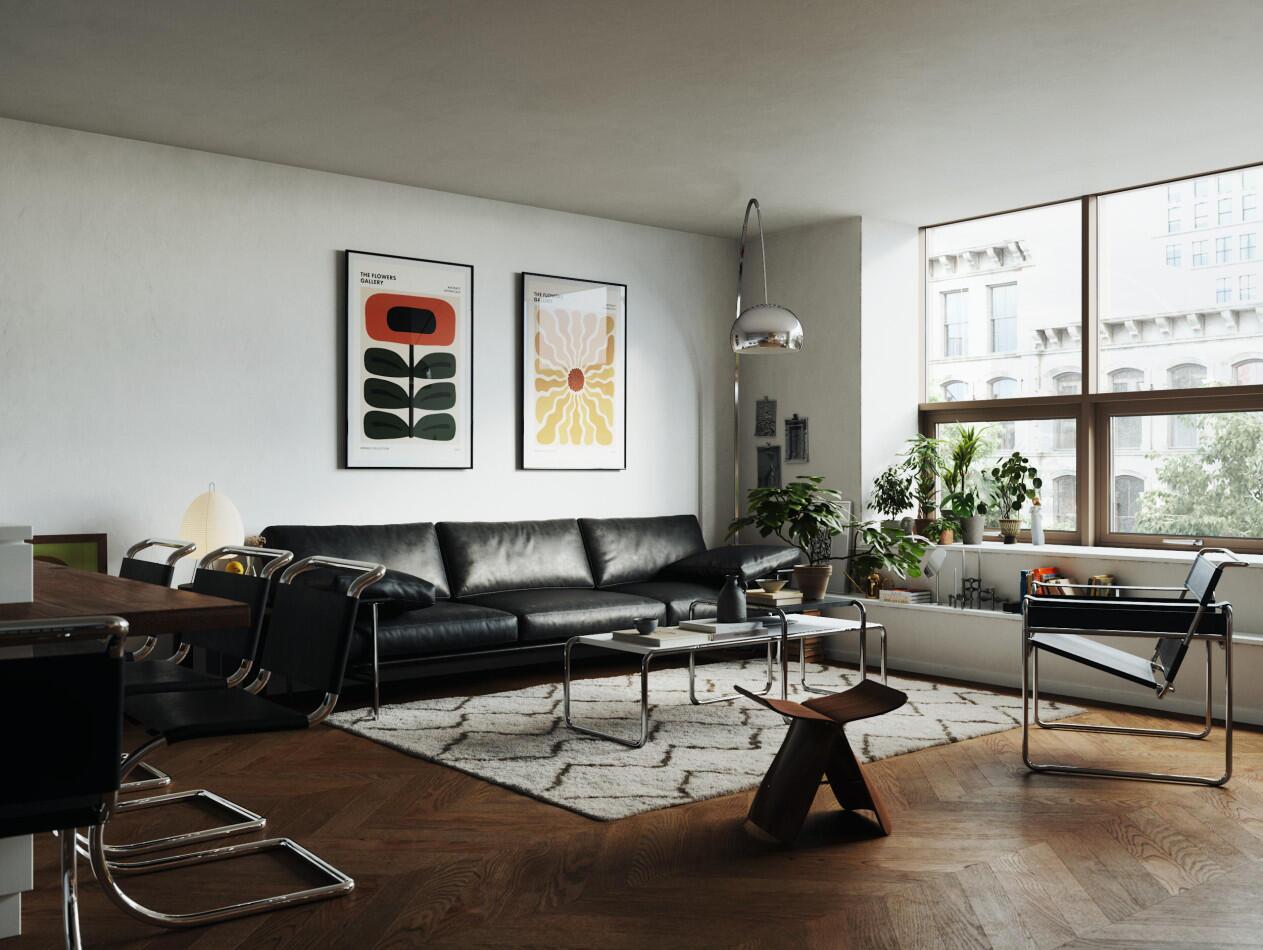 Mid-Century Modern apartment – architectural 3D visualization project featured on CGAward
