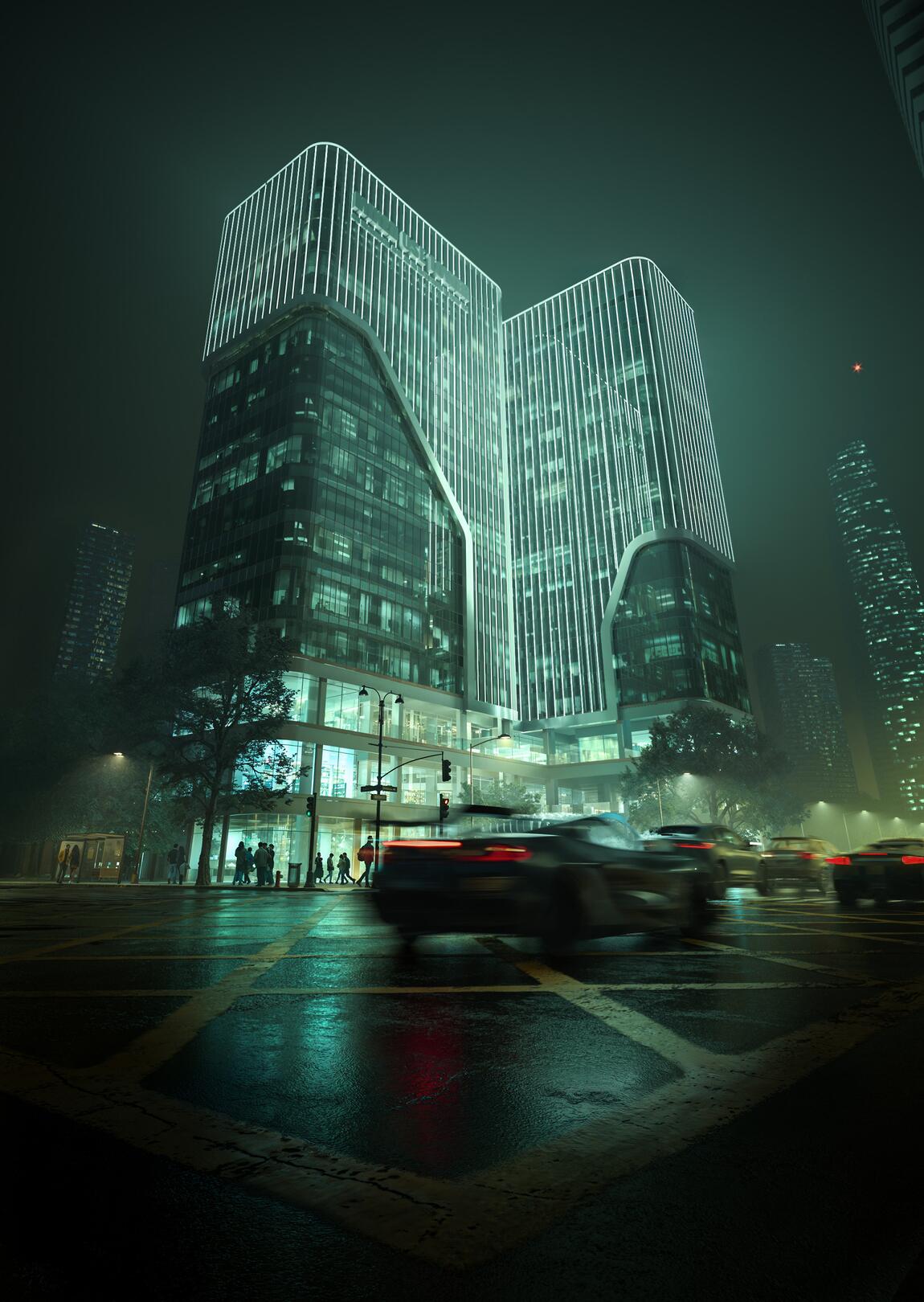 The City Pulse – architectural 3D visualization project featured on CGAward