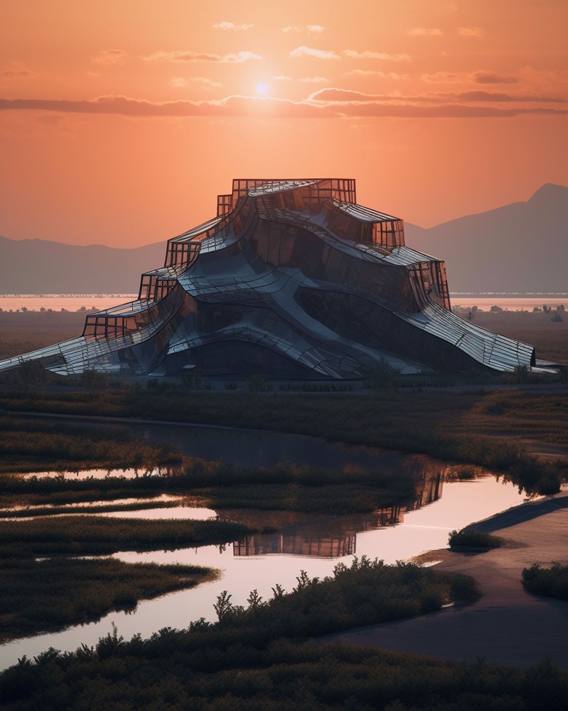 Architecture Concepts made in MidJourney AI Tool