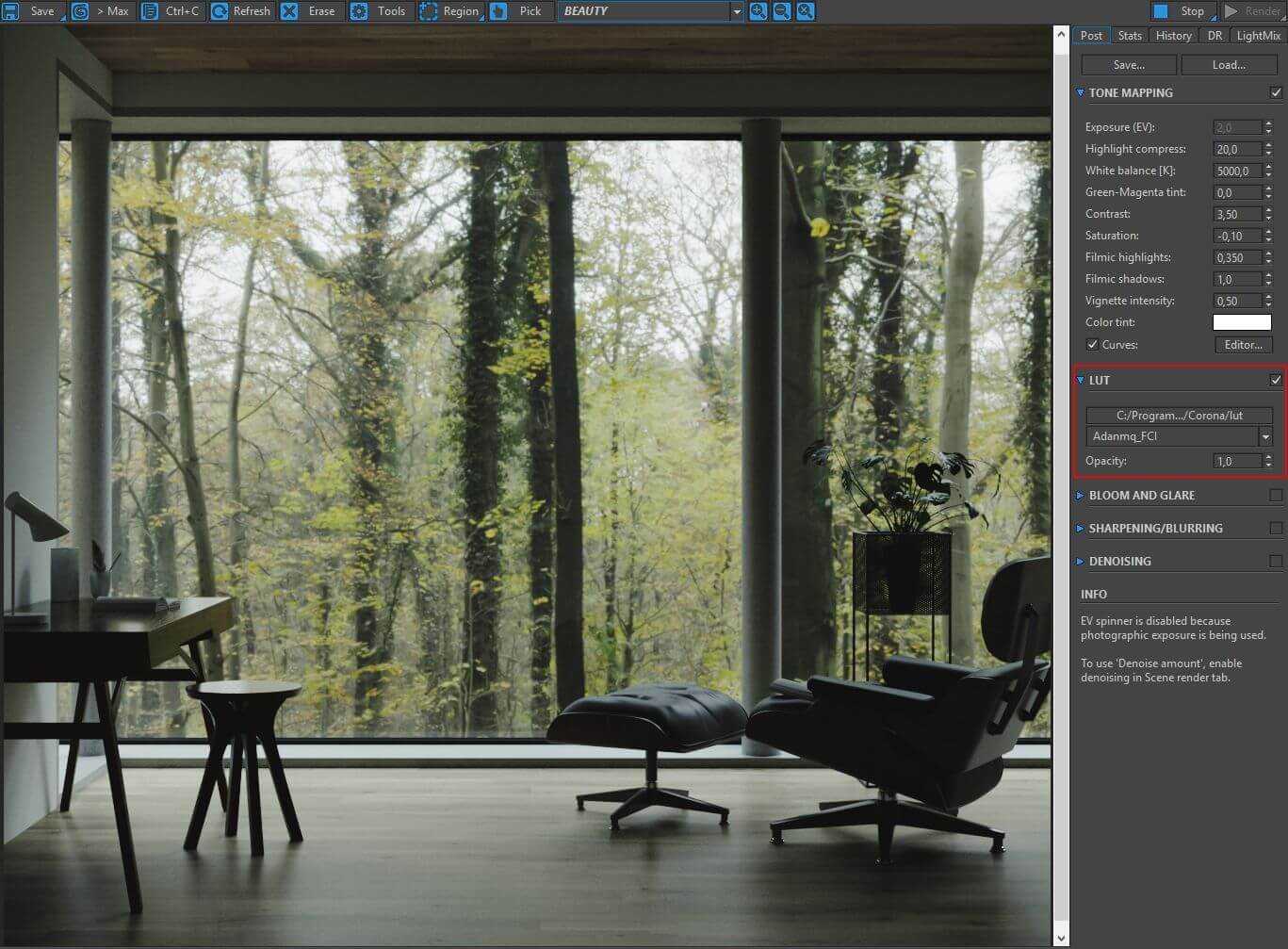 Autumn mood forest interior. Making of interior by 3Dmitri.