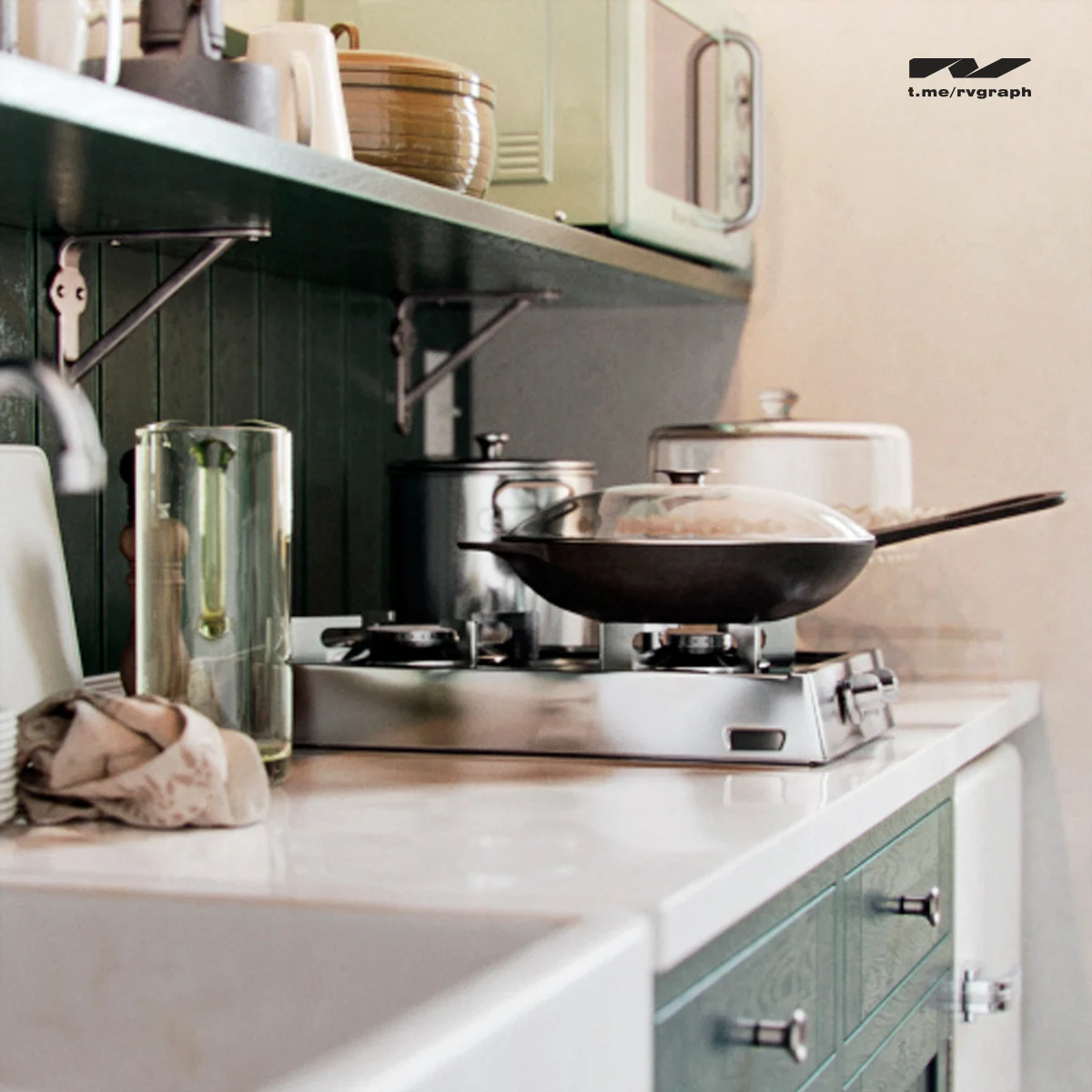 Kitchen Decor Props 3D Models: Jars, Bottles, Boards 3