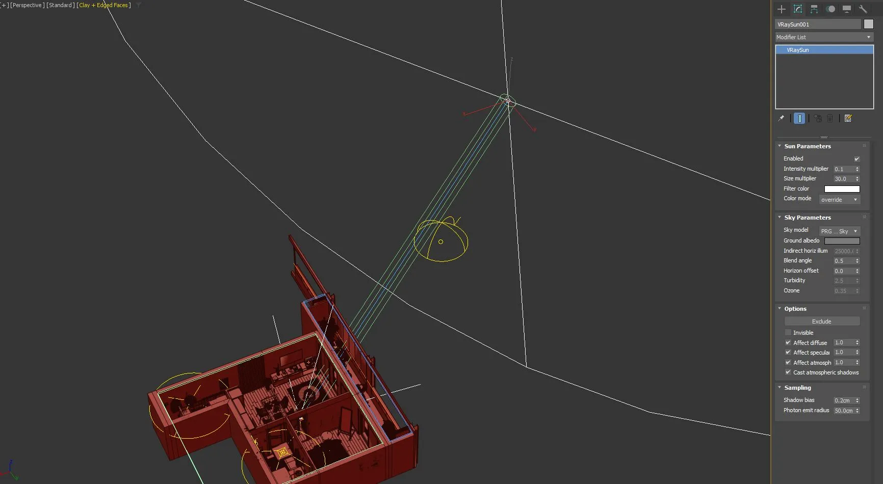 lighting part of the scene in Vray
