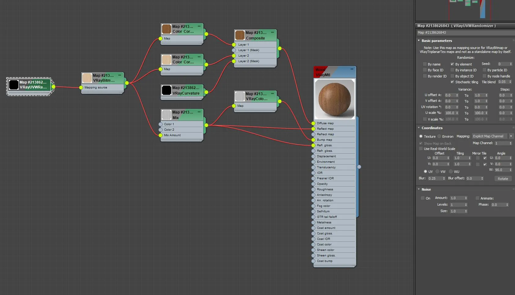 Wood material in Vray