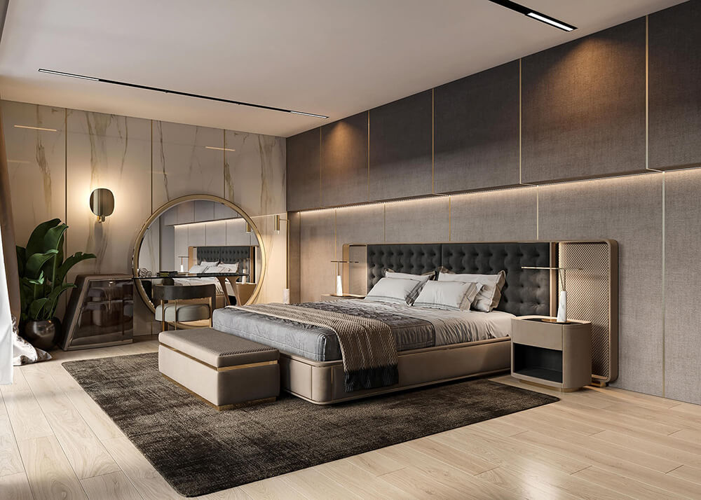 Combined daylight in 3d interior visualization 