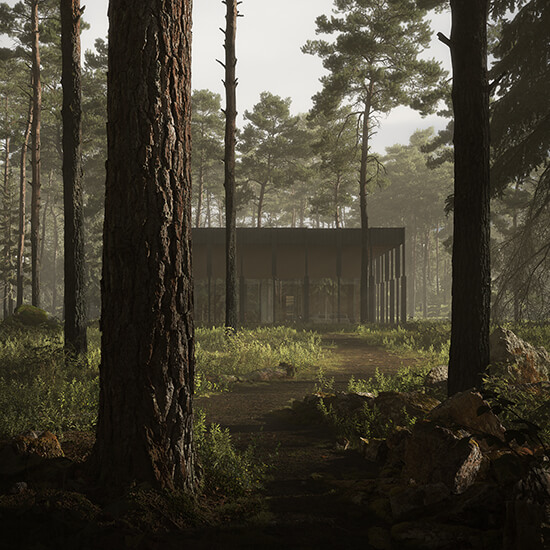 vovk studio 3D Render House Forest