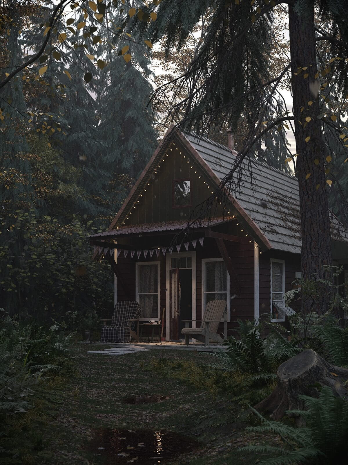 forest rendering corona