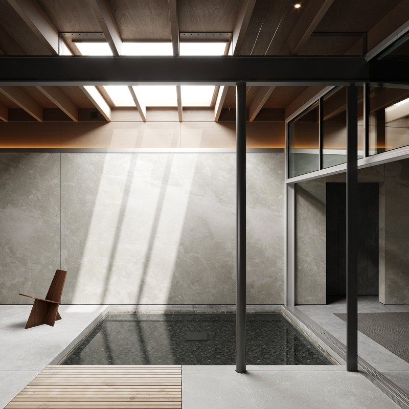 Architectural 3D rendering of interior