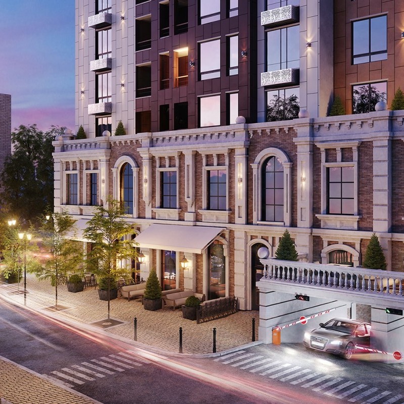 evening exterior facade
