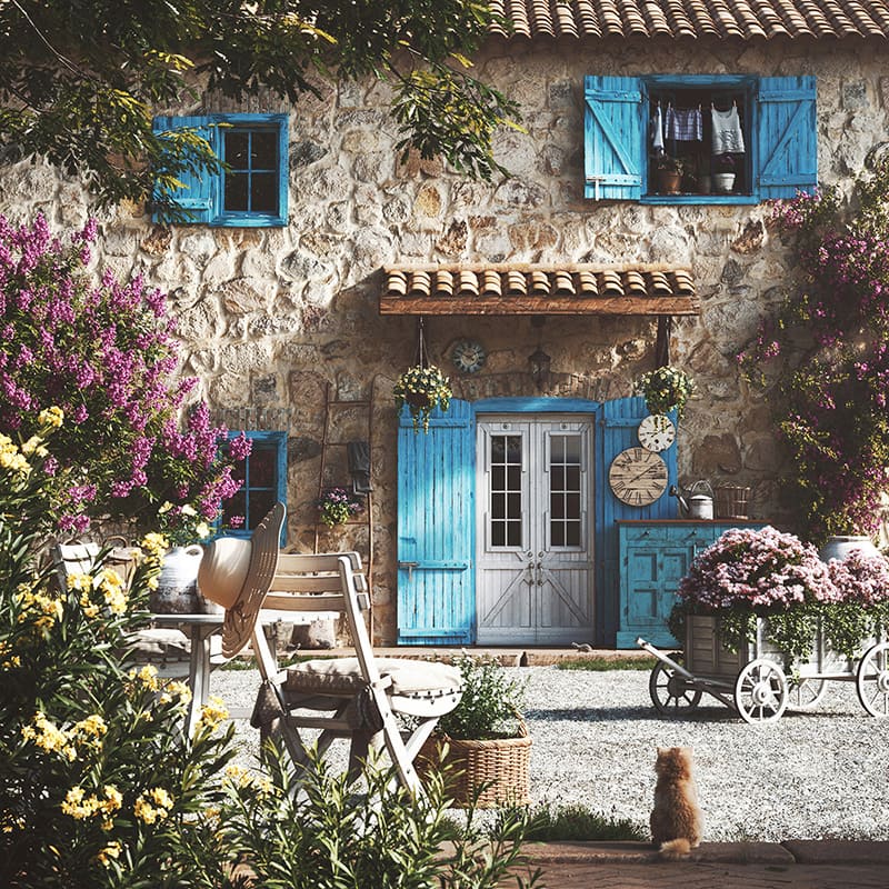 3D rendering of exterior Toscana Garden